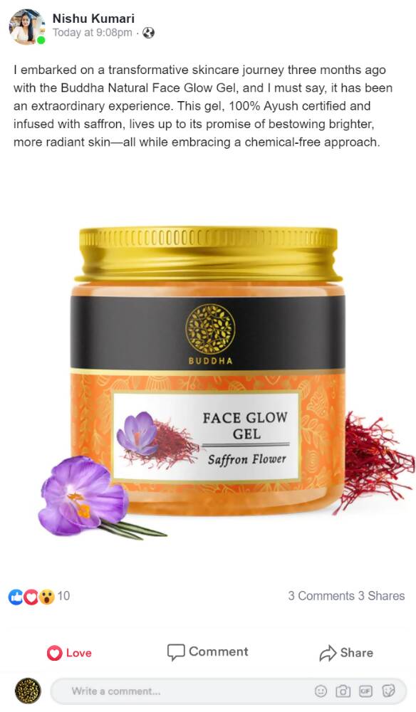 Buddha Natural Face Glow Gel - Distacart