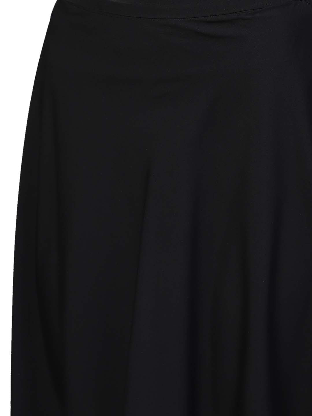 Ahalyaa Black Golden Straight Crepe & Georgette Kurta Set