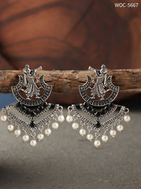 Thumbnail for Mominos Fashion Johar Kamal Silver Barrat Earrings