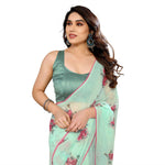 Thumbnail for Women's Partywear Designer Firozi Georgette Fancy Saree - Satrangi - Distacart