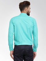 Thumbnail for Jainish Men's Cotton Solid Aqua Blue Formal Shirt's ( SF 361Aqua ) - Distacart