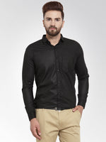 Thumbnail for Jainish Men's Cotton Solid Black Formal Shirt's ( SF 361Black ) - Distacart