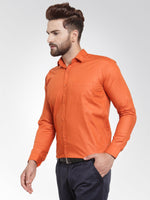 Thumbnail for Jainish Men's Cotton Solid Dark Orange Formal Shirt's ( SF 361DO ) - Distacart