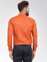 Thumbnail for Jainish Men's Cotton Solid Dark Orange Formal Shirt's ( SF 361DO ) - Distacart