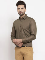 Thumbnail for Jainish Men's Cotton Solid Dark Brown Formal Shirt's ( SF 361Dark-Brown ) - Distacart