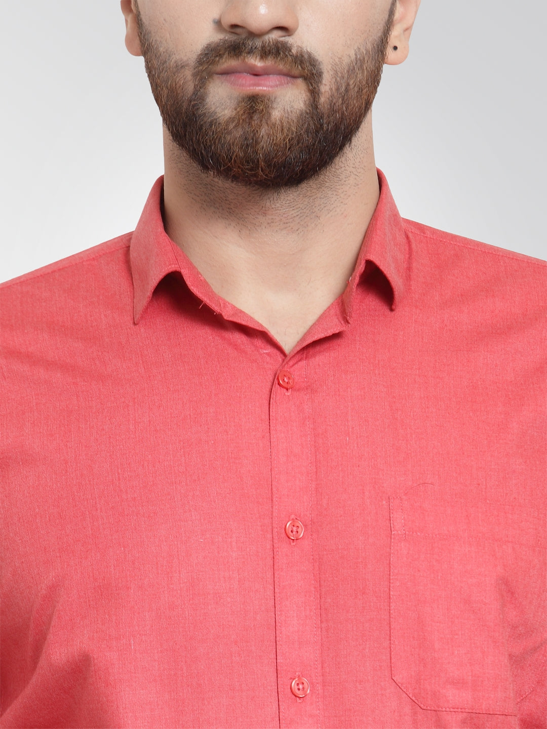 Jainish Men's Cotton Solid Desire Orange Formal Shirt's ( SF 361Desire ) - Distacart