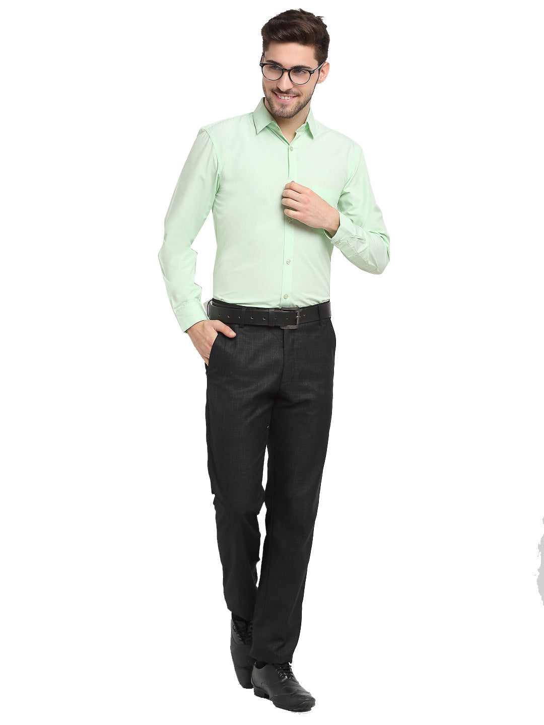 Jainish Men's Cotton Solid Light Green Formal Shirt's ( SF 361Light-Green ) - Distacart
