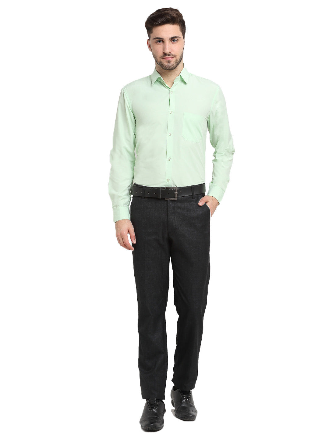 Jainish Men's Cotton Solid Light Green Formal Shirt's ( SF 361Light-Green ) - Distacart