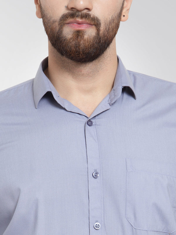 Jainish Men's Cotton Solid Light Grey Formal Shirt's ( SF 361Light-Grey ) - Distacart