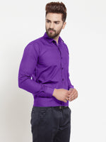 Thumbnail for Jainish Men's Cotton Solid Purple Formal Shirt's ( SF 361Purple ) - Distacart