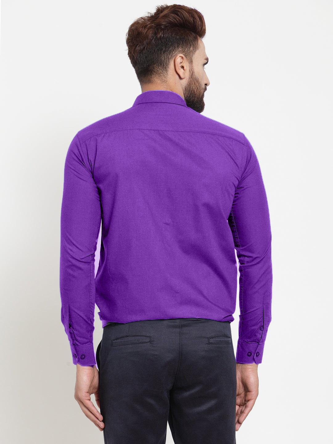 Jainish Men's Cotton Solid Purple Formal Shirt's ( SF 361Purple ) - Distacart