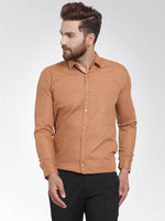Thumbnail for Jainish Men's Cotton Solid Rust Orange Formal Shirt's ( SF 361Rust ) - Distacart