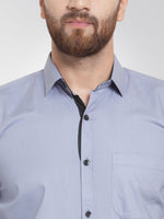 Thumbnail for Jainish Light Grey Formal Shirt with black detailing ( SF 411Light-Grey ) - Distacart