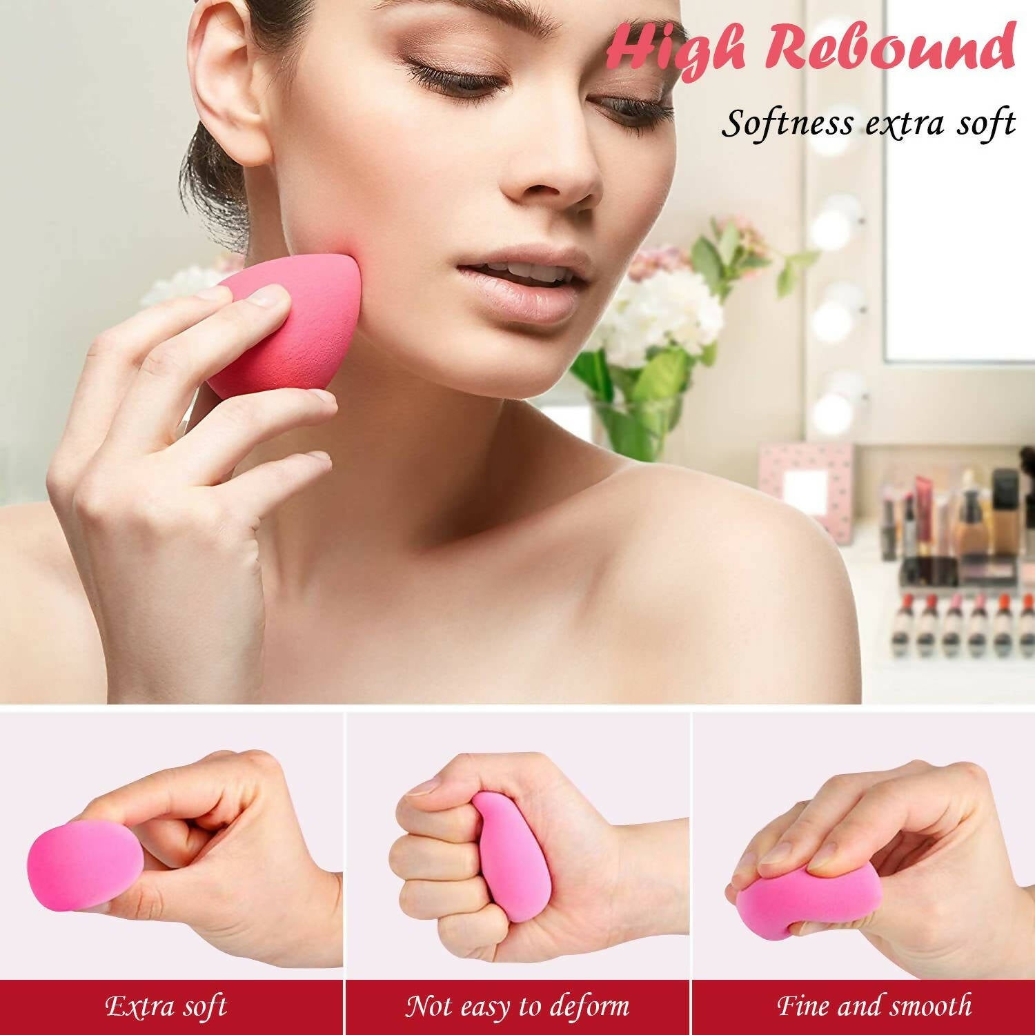 Favon Pack of 4 Professional Makeup Sponges with Storage Box - Distacart