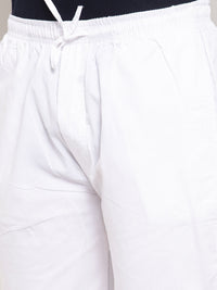 Thumbnail for Jainish Men's White Solid Cotton Track Pants ( JOG 011White ) - Distacart