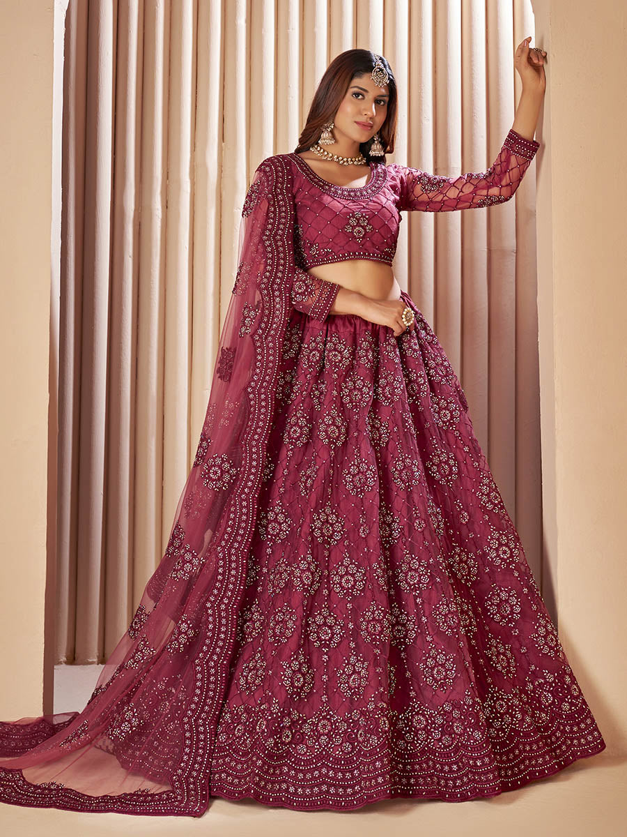 Myra Lilac Heavy Embroidered Designer Lehenga - Distacart