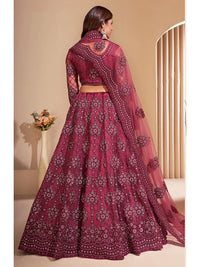 Thumbnail for Myra Lilac Heavy Embroidered Designer Lehenga - Distacart