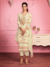 Thumbnail for Myra Blush Pink Straight Cut Salwar Kameez - Distacart