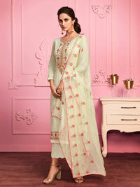 Thumbnail for Myra Blush Pink Straight Cut Salwar Kameez - Distacart