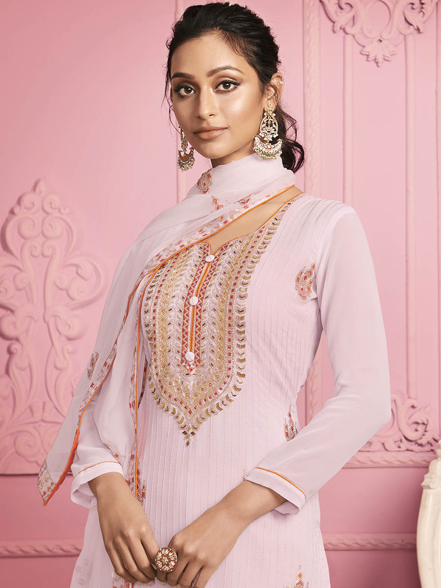 Myra Yellow Embroidered Salwar kameez - Distacart