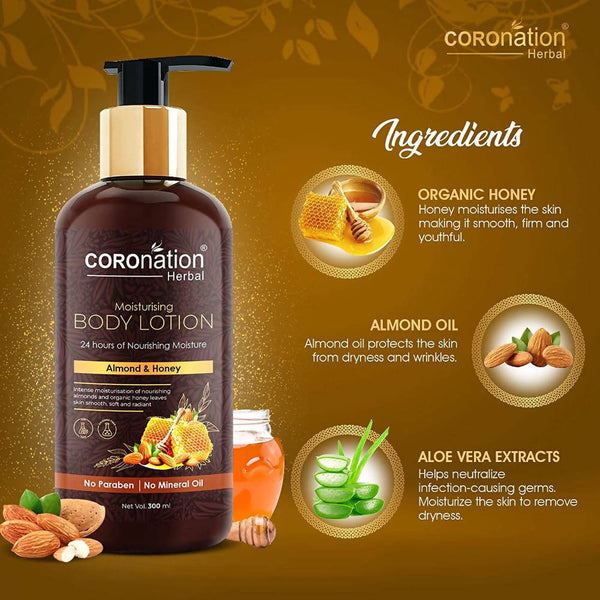 Coronation Herbal Almond & Honey Moisturising Body Lotion - Distacart