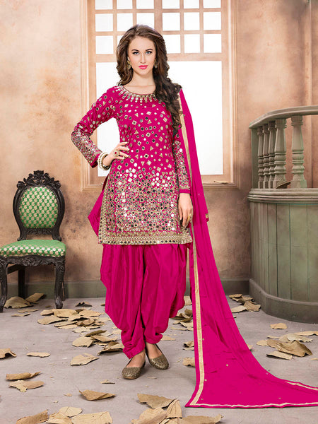 Myra Rani Tafeta Silk Patiyala Suit - Distacart