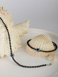 Thumbnail for Priyaasi Women Black Beads Silver Plated Traditional Anklets - Distacart