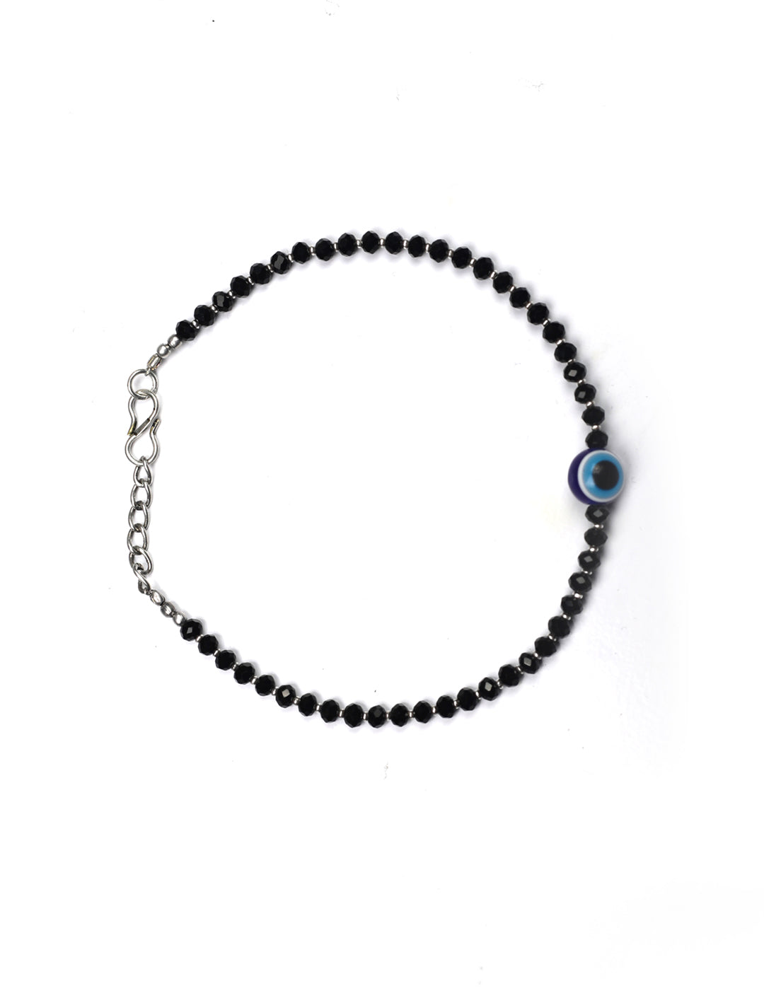 Priyaasi Women Black Beads Silver Plated Traditional Anklets - Distacart