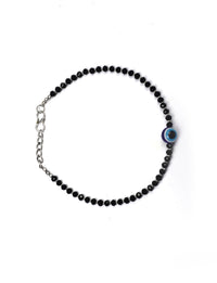 Thumbnail for Priyaasi Women Black Beads Silver Plated Traditional Anklets - Distacart