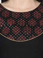 Thumbnail for Aniyah Rayon Black Color Block Print Straight Kurta (AN-190K)