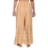 Thumbnail for PAVONINE Beige Color Golden Printed Rayon Fabric Sharara For Women - Distacart
