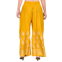 Thumbnail for PAVONINE Mustard Color Golden Printed Rayon Fabric Sharara For Women - Distacart