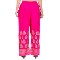 Thumbnail for PAVONINE Rani Color Golden Printed Rayon Fabric Sharara For Women - Distacart