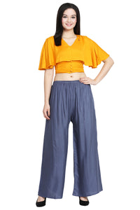 Thumbnail for PAVONINE Grey Color Rayon Fabric Half Flared Sharara For Women - Distacart