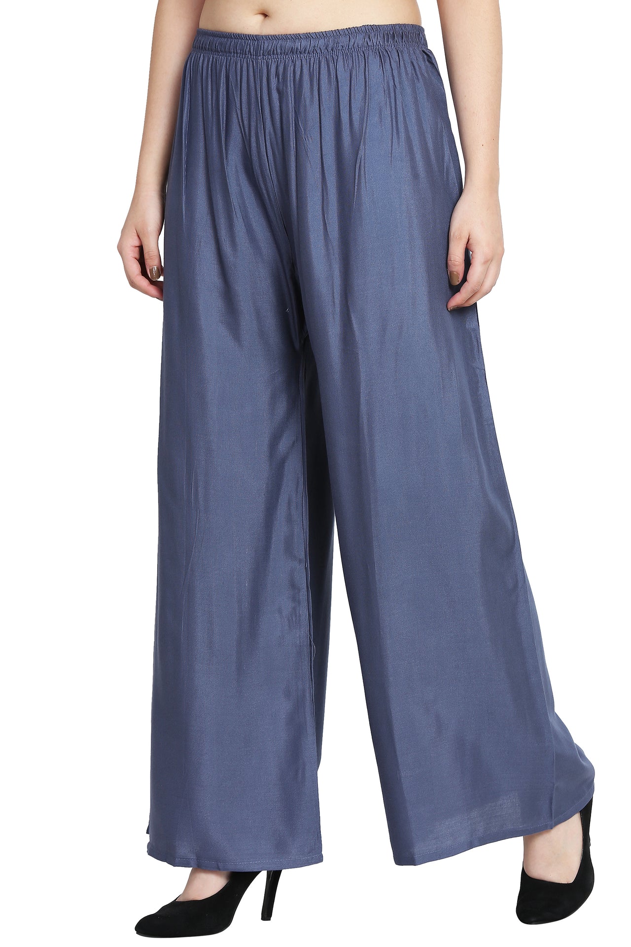 PAVONINE Grey Color Rayon Fabric Half Flared Sharara For Women - Distacart