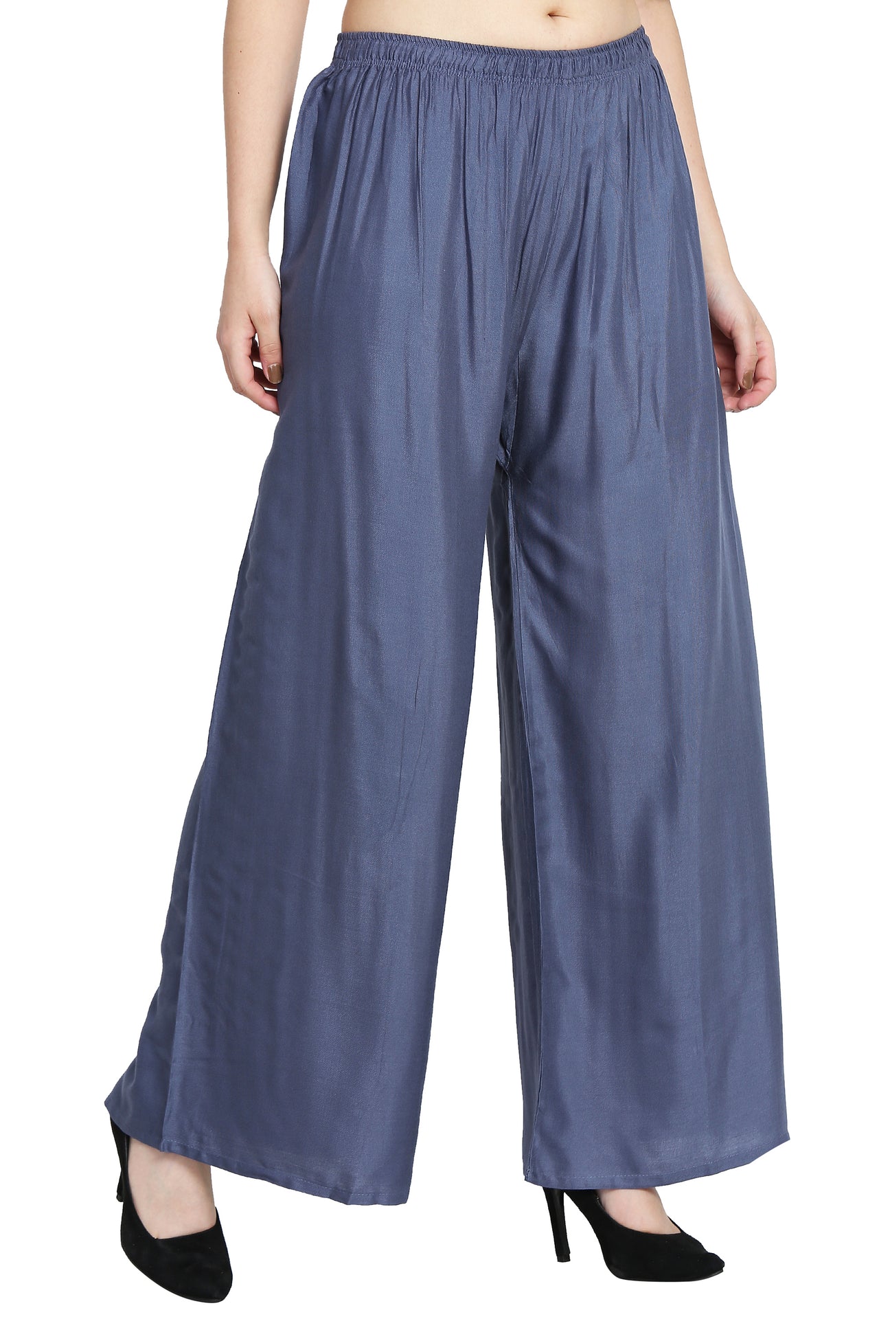 PAVONINE Grey Color Rayon Fabric Half Flared Sharara For Women - Distacart