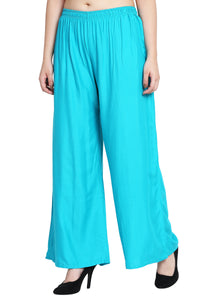 Thumbnail for PAVONINE Rama Green Color Rayon Fabric Half Flared Sharara For Women - Distacart