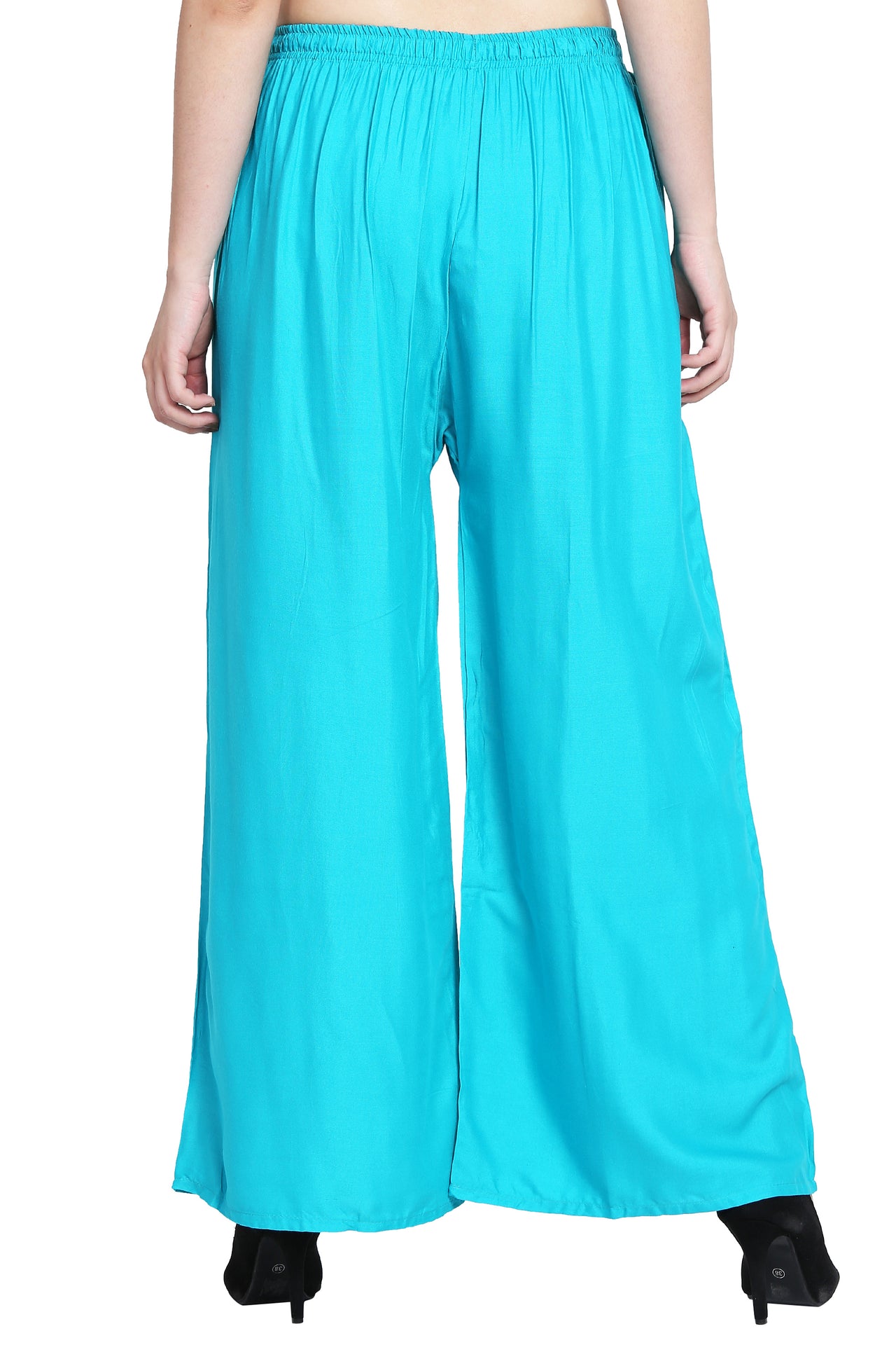 PAVONINE Rama Green Color Rayon Fabric Half Flared Sharara For Women - Distacart