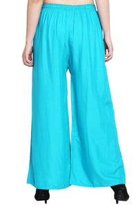 Thumbnail for PAVONINE Rama Green Color Rayon Fabric Half Flared Sharara For Women - Distacart