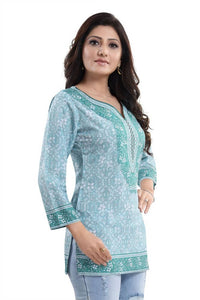 Thumbnail for Snehal Creations Alluring Faux Crepe Printed Short Kurti Tunic Top