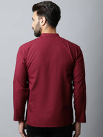 Thumbnail for Even Apparels Maroon Color Pure Cotton Men's Kurta With Side Placket (SLD1182) - Distacart