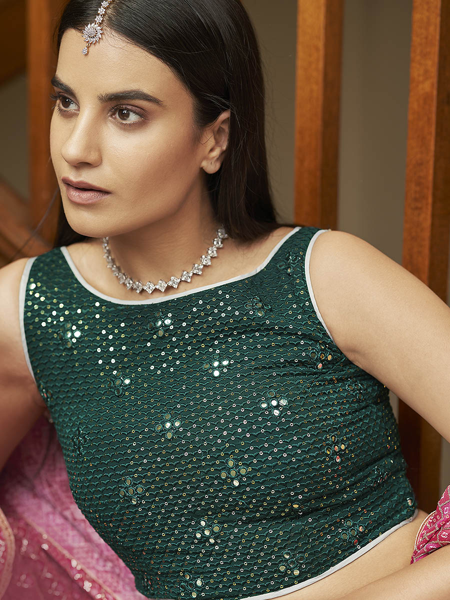 Myra Grey Organza Embroidered Lehenga - Distacart