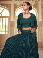 Thumbnail for Myra Dark Green georgette Designer Suit - Distacart