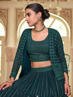Thumbnail for Myra Dark Green georgette Designer Suit - Distacart