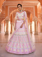 Thumbnail for Myra Baby Pink Designer Hand work Lehenga - Distacart