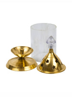 Thumbnail for Spillbox Gold-Toned Brass Glass Udupi Diya Pooja Essential - Distacart