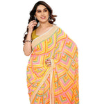 Thumbnail for Women's Partywear Designer Yellow Georgette Fancy Saree - Satrangi - Distacart