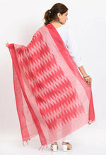 Thumbnail for Mominos Fashion Moeza Women's Handloom Cotton Ikkat Pink Dupatta - Distacart