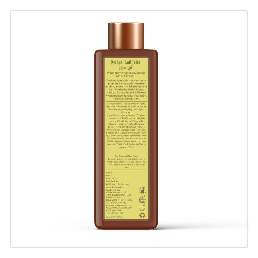 Ohria Ayurveda Keshya Anti Frizz Hair Oil - Distacart