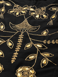 Thumbnail for Women's Black Ethnic Motifs Yoke Design Thread Work Kurta - Bhama - Distacart